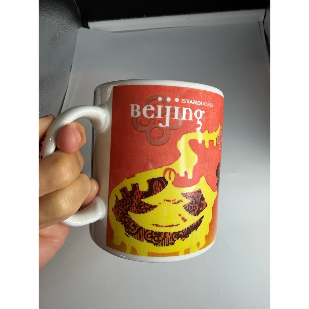 Starbucks Beijing City Mug Global Icon Series Coffee Cup Red Yellow Ceramic